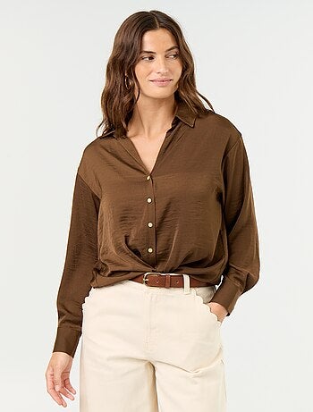 Camicia tinta unita in raso