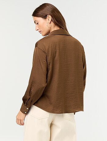 Camicia tinta unita in raso