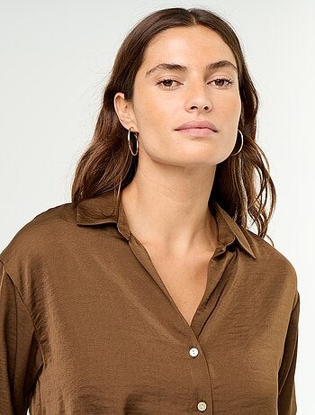 Camicia tinta unita in raso