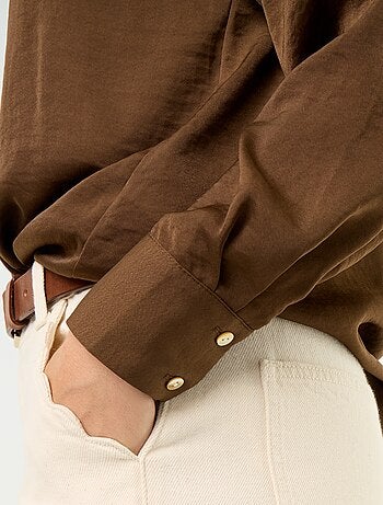 Camicia tinta unita in raso
