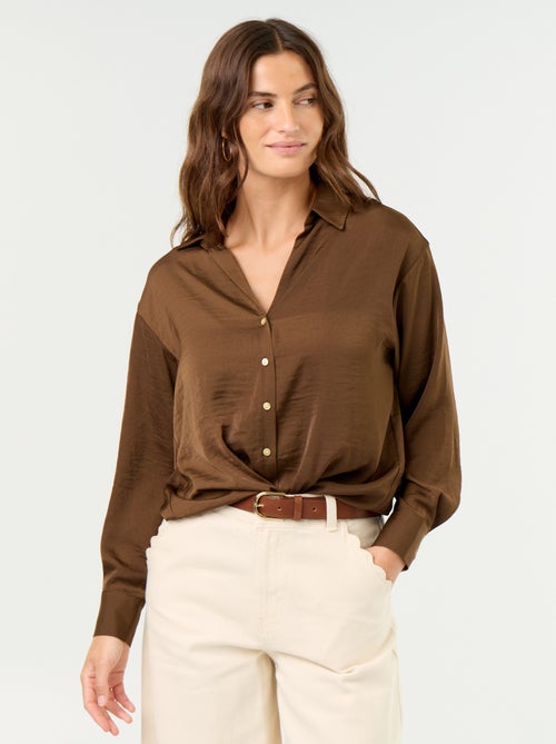 Camicia tinta unita in raso - Kiabi Camicia tinta unita in raso - Kiabi