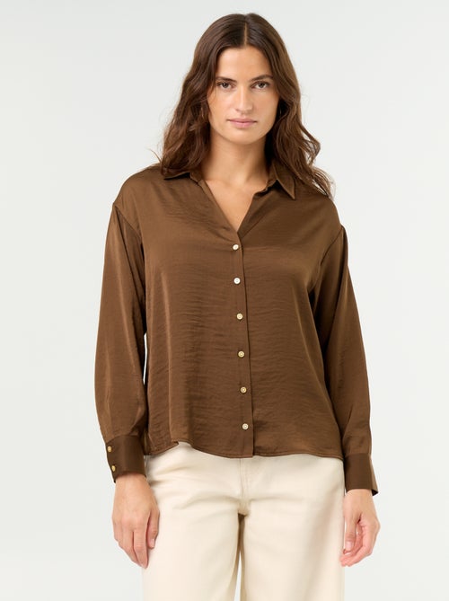 Camicia tinta unita in raso - Kiabi Camicia tinta unita in raso - Kiabi