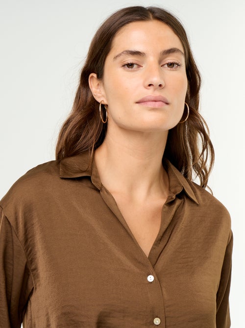 Camicia tinta unita in raso - Kiabi Camicia tinta unita in raso - Kiabi