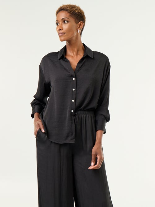 Camicia tinta unita in raso - Kiabi Camicia tinta unita in raso - Kiabi
