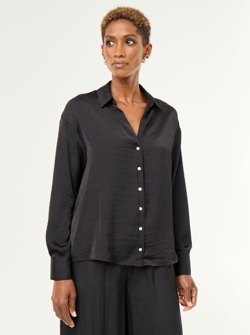 Camicia tinta unita in raso - Kiabi Camicia tinta unita in raso - Kiabi