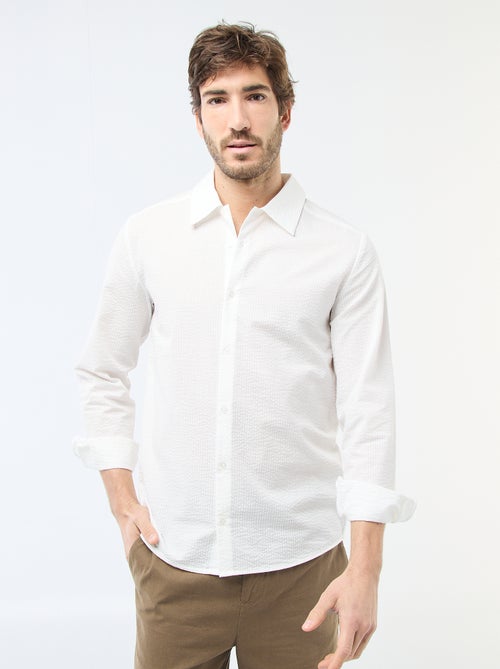 Camicia tinta unita in tessuto goffrato - Kiabi