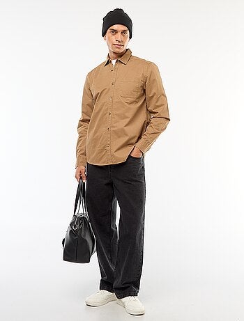 Camicia tinta unita taglio dritto / Regular fit