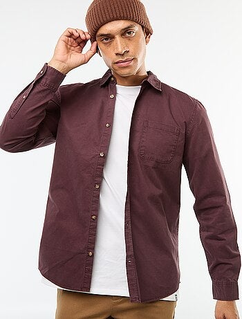 Camicia tinta unita taglio dritto / Regular fit