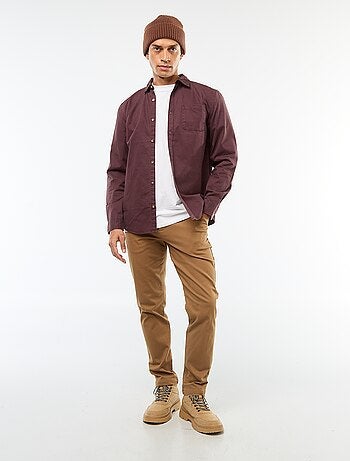 Camicia tinta unita taglio dritto / Regular fit
