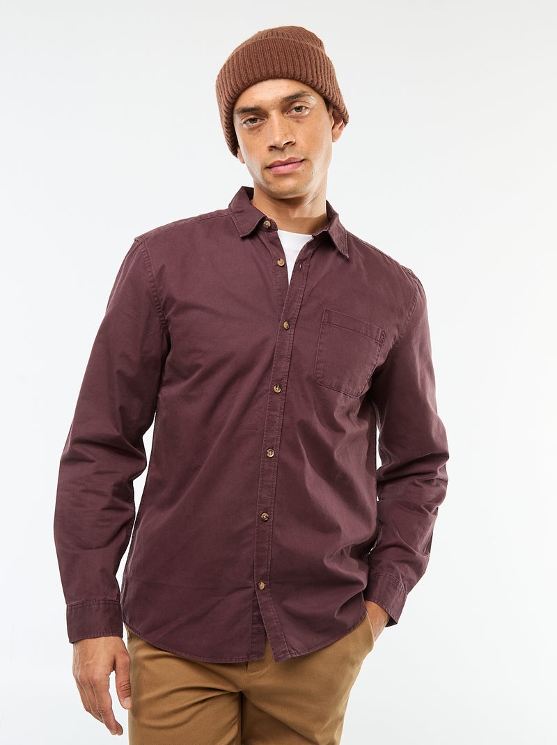 Camicia Uomo Collo Coreano Cotone Basic Sartoriale Slim Fit Blu Royal