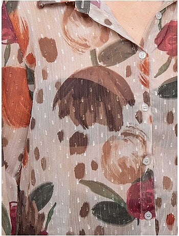 Camicia trasparente con stampa floreale oxelia