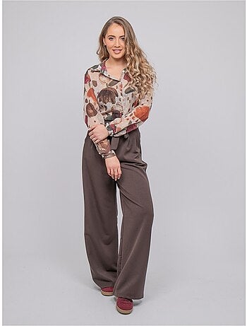 Camicia trasparente con stampa floreale oxelia