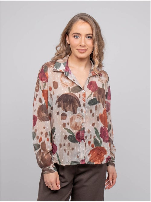 Camicia trasparente con stampa floreale oxelia - Kiabi Camicia trasparente con stampa floreale oxelia - Kiabi