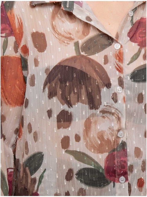 Camicia trasparente con stampa floreale oxelia - Kiabi Camicia trasparente con stampa floreale oxelia - Kiabi