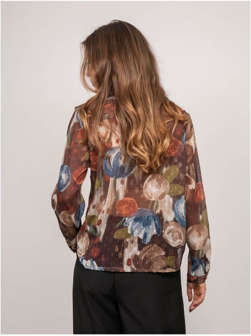 Camicia trasparente con stampa floreale oxelia - Kiabi Camicia trasparente con stampa floreale oxelia - Kiabi