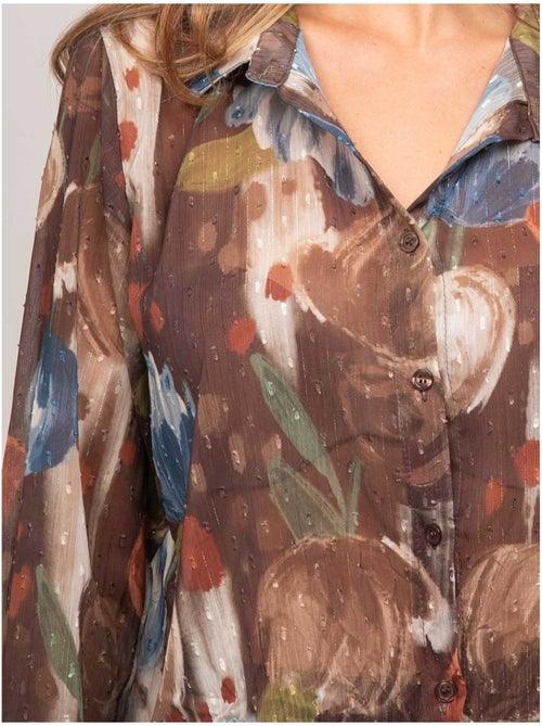 Camicia trasparente con stampa floreale oxelia - Kiabi Camicia trasparente con stampa floreale oxelia - Kiabi