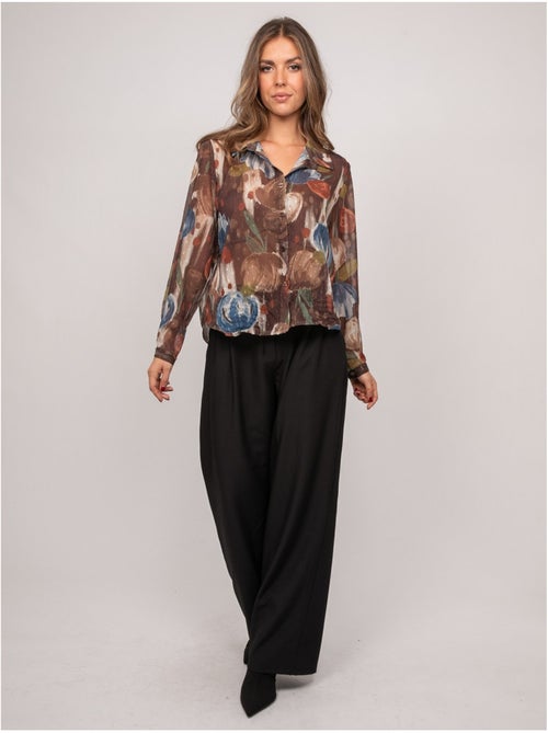 Camicia trasparente con stampa floreale oxelia - Kiabi Camicia trasparente con stampa floreale oxelia - Kiabi