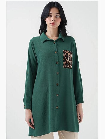 Camicia tunica con dettagli tascabili bdart