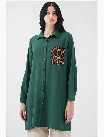 Camicia tunica con dettagli tascabili bdart