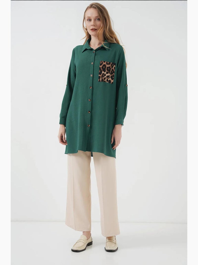 Camicia tunica con dettagli tascabili bdart Verde smeraldo - Kiabi