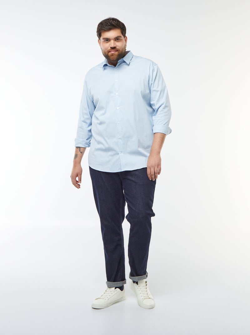 Camicia twill stretch Blu - Kiabi