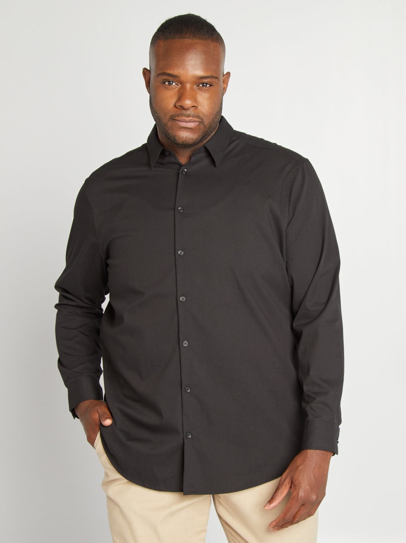 Camicia twill stretch nero - Kiabi