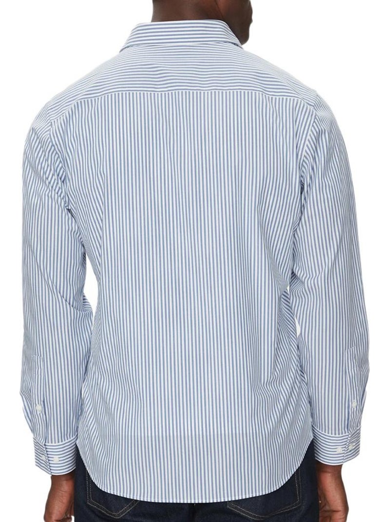 Camicia uomo calvin klein jeans a righe popeline Blu - Kiabi