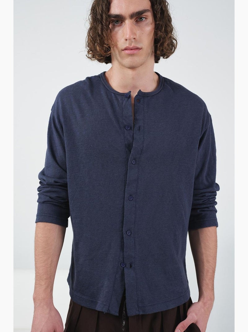 Camicia uomo in maglia giesto Blu marino - Kiabi