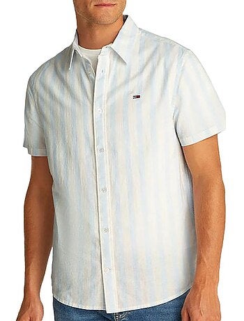 Camicia Uomo Tommy Hilfiger in Lino a Righe