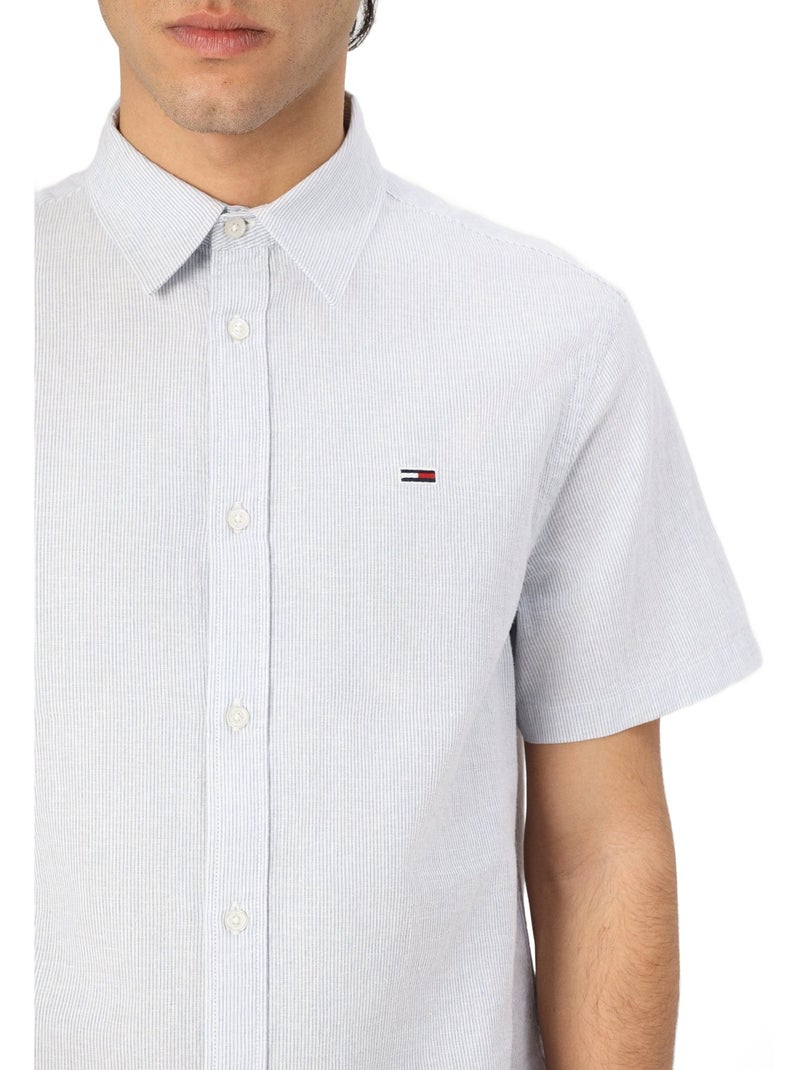Camicia Uomo Tommy Hilfiger TJM Reg Lino Maniche Corte Colorado Blu - Kiabi