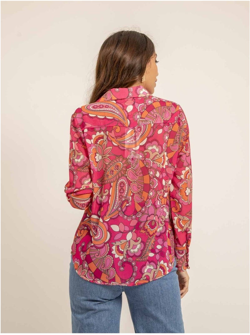Camicia voile motifs ONICHI Rosa - Kiabi