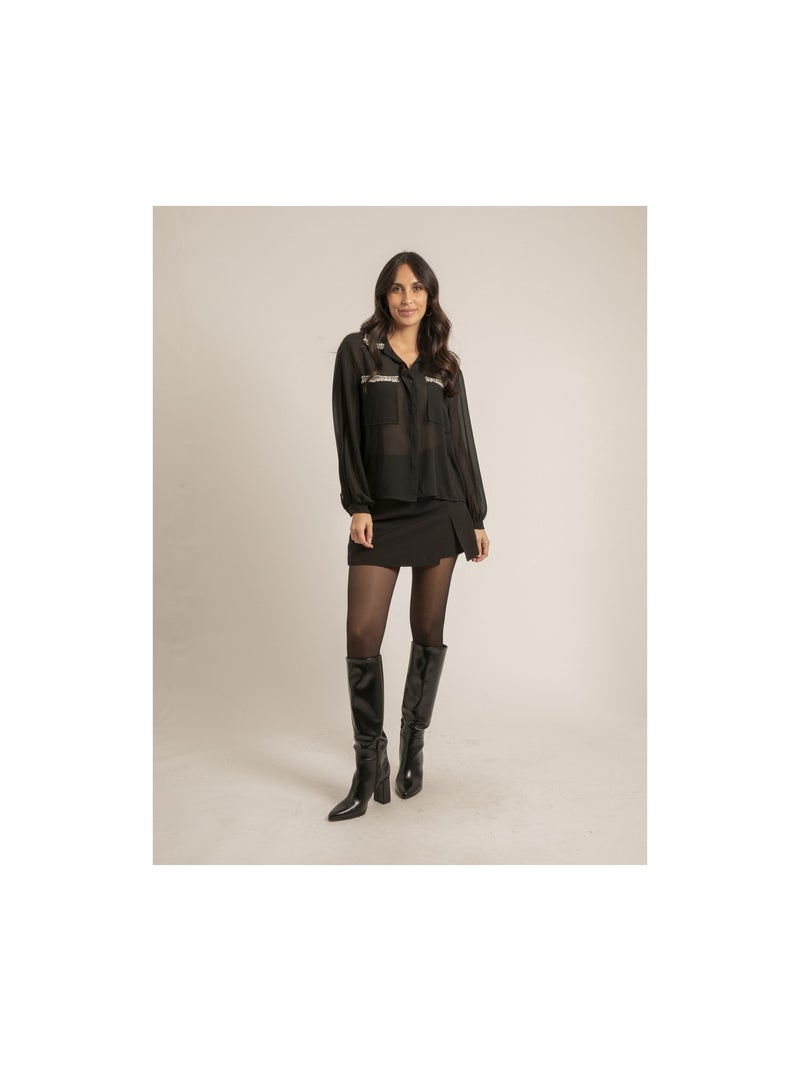 Camicia voile OLLIE Nero - Kiabi