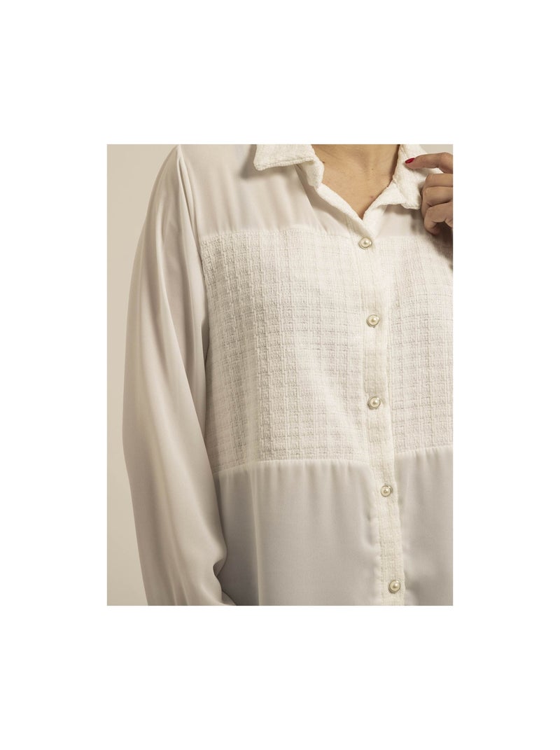Camicia voile tweed ORENZA Bianco - Kiabi