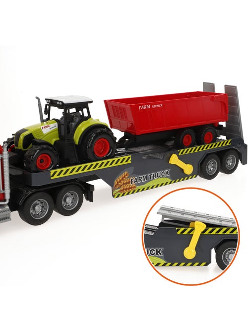 Camion da trasporto agricolo con luci e suoni 1:14 + trattore e rimorchio speed & go - Kiabi Camion da trasporto agricolo con luci e suoni 1:14 + trattore e rimorchio speed & go - Kiabi