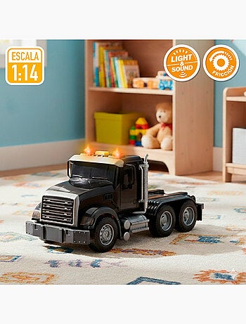 Camion da trasporto con luci e suoni 1:14 + 2 veicoli da costruzione speed & go