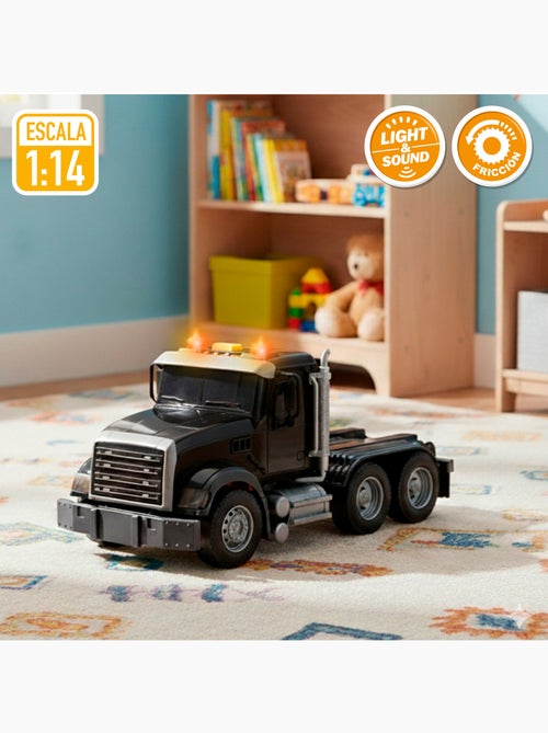 Camion da trasporto con luci e suoni 1:14 + 2 veicoli da costruzione speed & go - Kiabi Camion da trasporto con luci e suoni 1:14 + 2 veicoli da costruzione speed & go - Kiabi