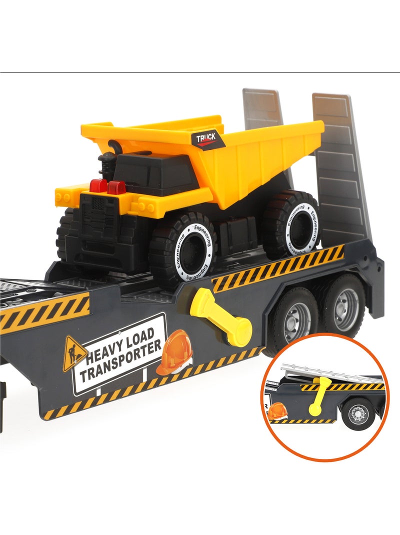 Camion da trasporto con luci e suoni 1:14 + 2 veicoli da costruzione speed & go N/D - Kiabi