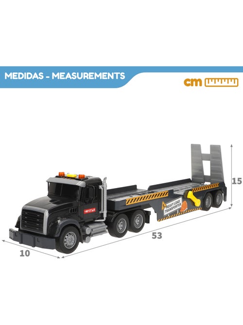 Camion da trasporto con luci e suoni 1:14 + 2 veicoli da costruzione speed & go - Kiabi Camion da trasporto con luci e suoni 1:14 + 2 veicoli da costruzione speed & go - Kiabi
