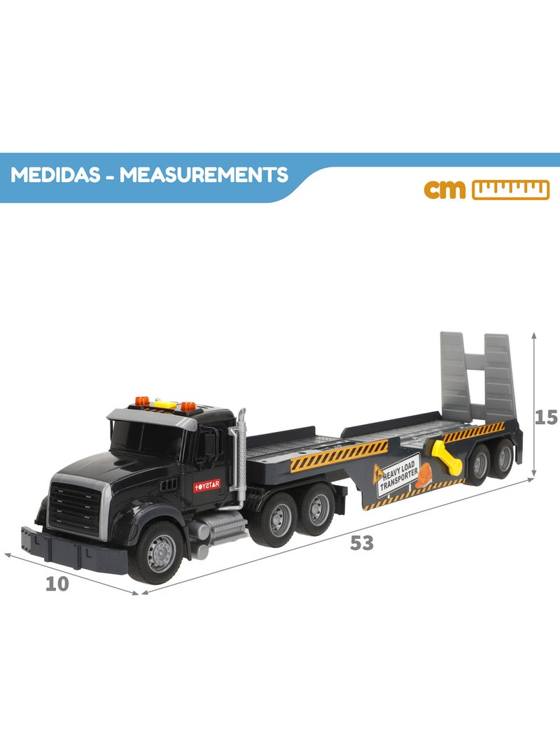 Camion da trasporto con luci e suoni 1:14 + 2 veicoli da costruzione speed & go N/D - Kiabi
