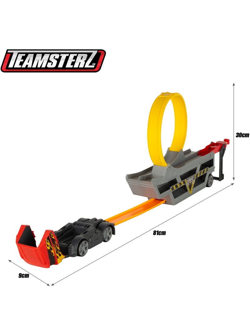 Camion lanciatore di auto con binario ad anello e auto in metallo teamsterz N/D - Kiabi