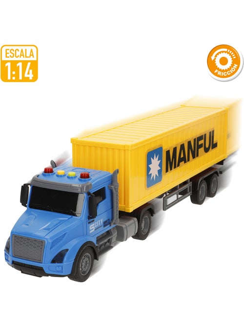 Camion portacontainer a attrito con luci e suoni speed & go - Kiabi Camion portacontainer a attrito con luci e suoni speed & go - Kiabi