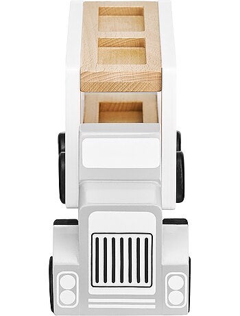 Camion trasportatore di auto in legno giocattolo educativo 4 auto