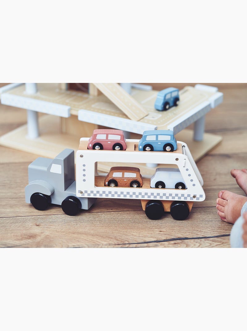 Camion trasportatore di auto in legno giocattolo educativo 4 auto N/D - Kiabi