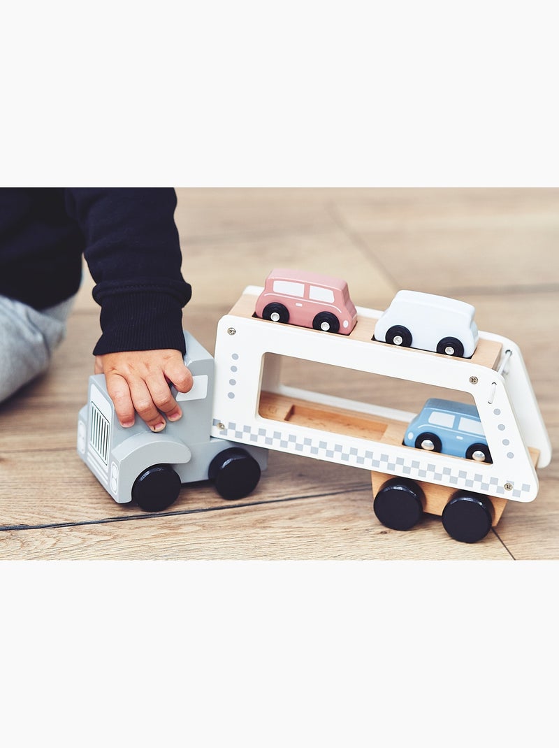 Camion trasportatore di auto in legno giocattolo educativo 4 auto N/D - Kiabi