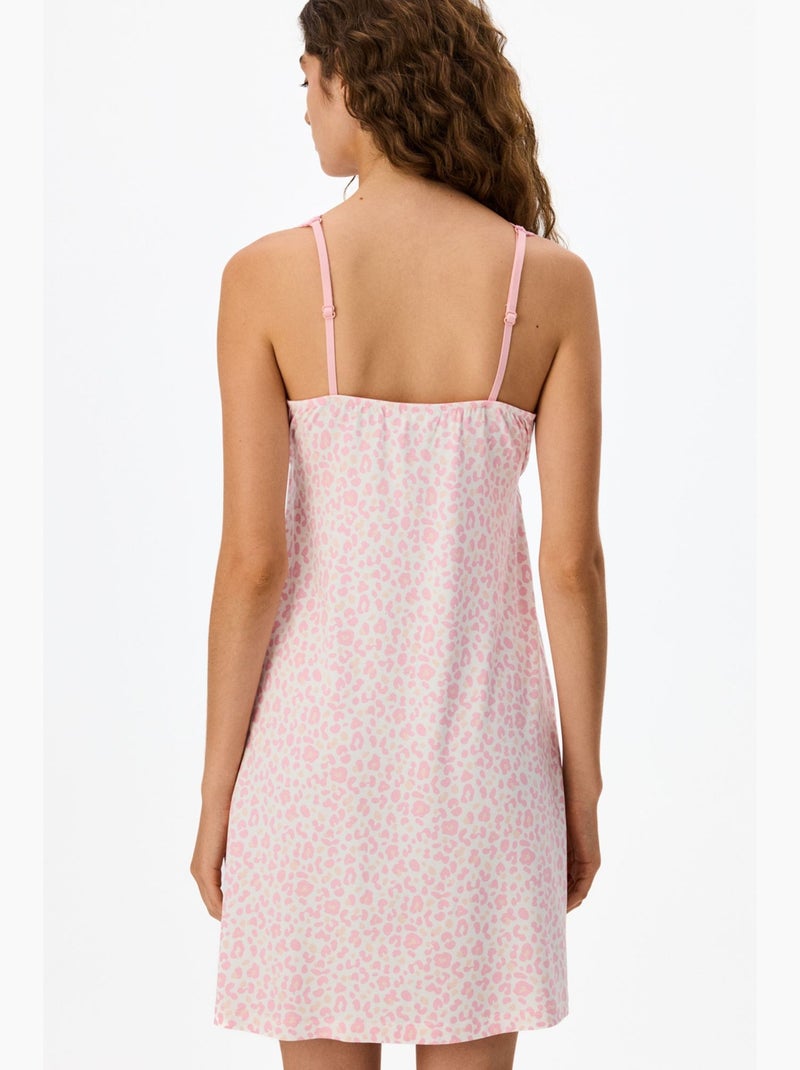 Camisola leopard in pizzo penti Bianco Rosa - Kiabi