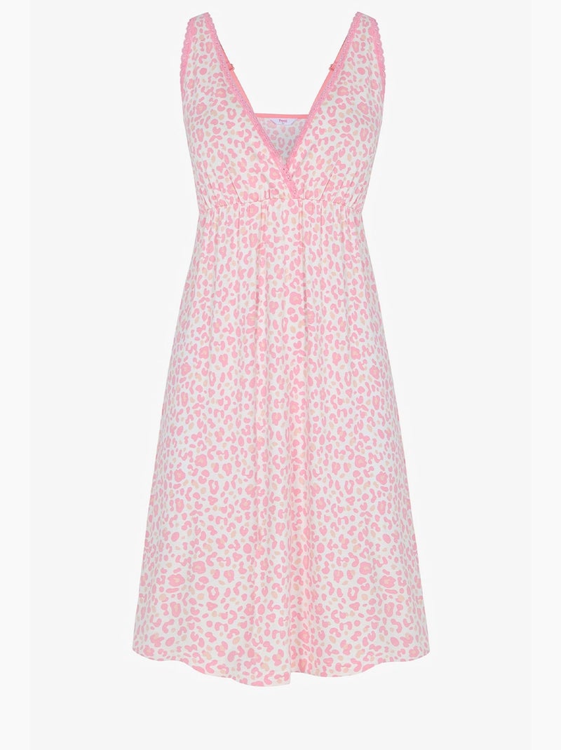 Camisola leopard in pizzo penti Bianco Rosa - Kiabi