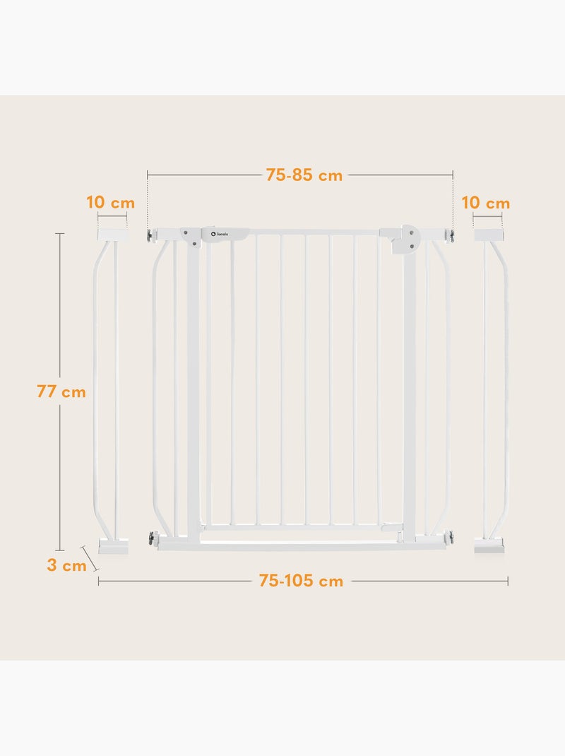 Cancelletto di sicurezza per bambini LIONELO Truus Slim - 75-105 cm - Montaggio a pressione - Non ri Bianco - Kiabi