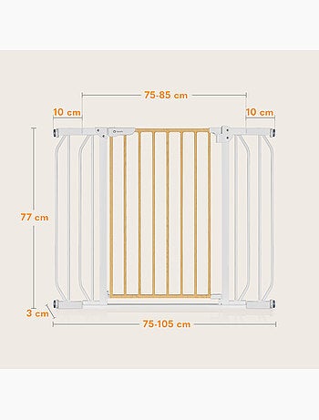 Cancelletto di sicurezza per bambini LIONELO Truus Slim - 75-105 cm - Montaggio a pressione - Non ri