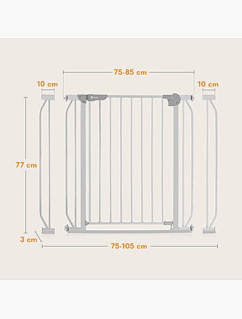 Cancelletto di sicurezza per bambini LIONELO Truus Slim - 75-105 cm - Montaggio a pressione - Non ri