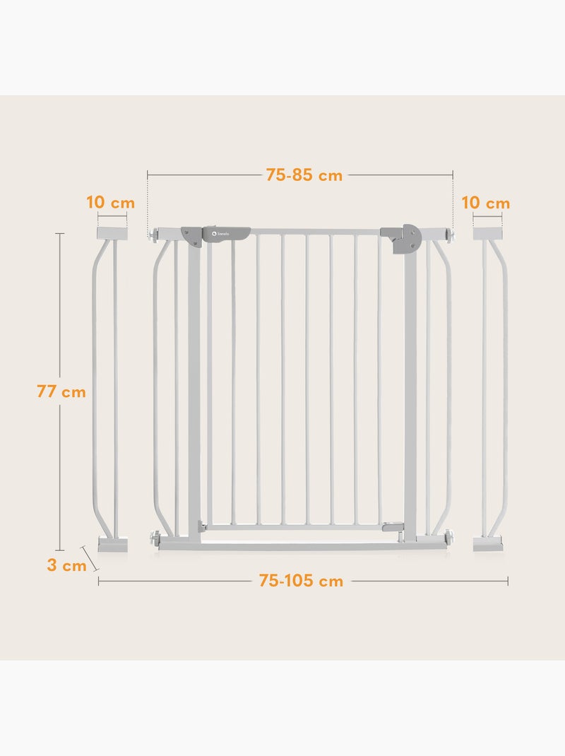 Cancelletto di sicurezza per bambini LIONELO Truus Slim - 75-105 cm - Montaggio a pressione - Non ri Grigio - Kiabi